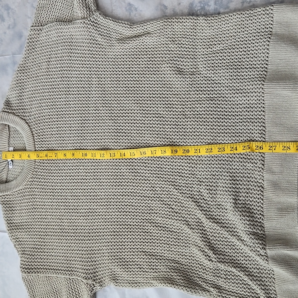 ZARA MENS COTTON WEAVE TEXTURED SWEATER SIZE XL TAUPE SAND - Picture 8 of 10